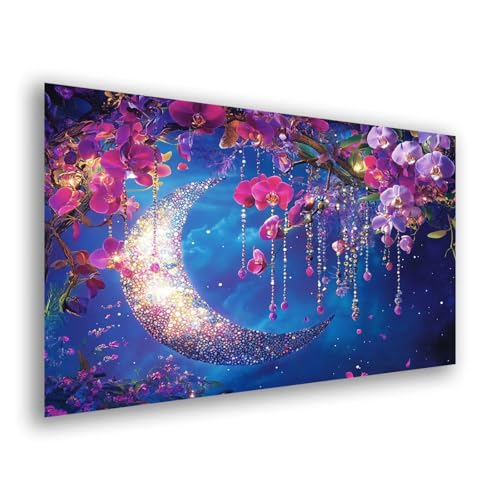 Diamond Painting Landschaft Mond Diamond Painting Zubehör Komplett, 5d DIY Full Diamant Malerei Kinder Bastelset Erwachsene Stickerei Kreuzstich Kunst Home Büro Wanddekoration Geschenk 100x150cmy-358 von Fesnfuae