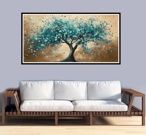 Malen Nach Zahlen Erwachsene Baum Malen Nach Zahlen Traum Paint by Numbers Adult DIY Handgemalt Ölgemälde, Mit 3-Pinseln und Acrylfarbe Leinwand Kit, für Geschenke und Home Wand Dekor-60x120cm-y967 von Fesnfuae