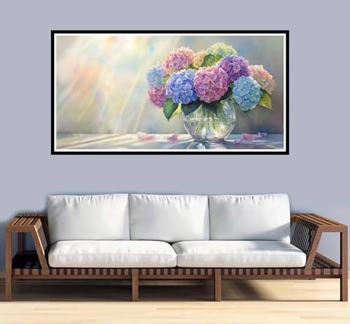 Malen Nach Zahlen Erwachsene Blume Malen Nach Zahlen Pflanzen Paint by Numbers Adult DIY Handgemalt Ölgemälde, Mit 3-Pinseln und Acrylfarbe Leinwand Kit,für Geschenke und Home Wand Dekor-90x180cm-y951 von Fesnfuae