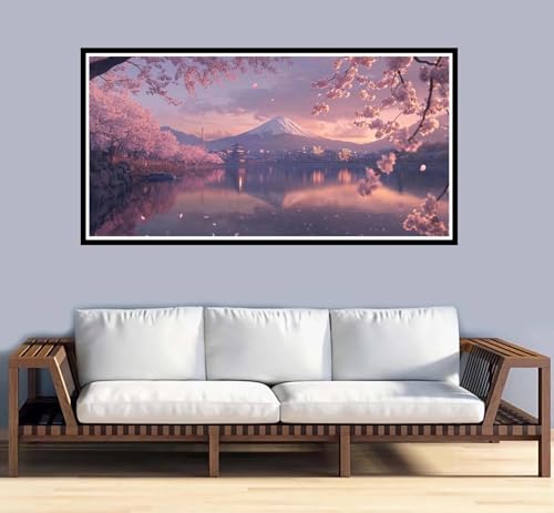 Malen Nach Zahlen Erwachsene Japan Malen Nach Zahlen Meer Paint by Numbers Adult DIY Handgemalt Ölgemälde, Mit 3-Pinseln und Acrylfarbe Leinwand Kit, für Geschenke und Home Wand Dekor-50x100cm-y956 von Fesnfuae