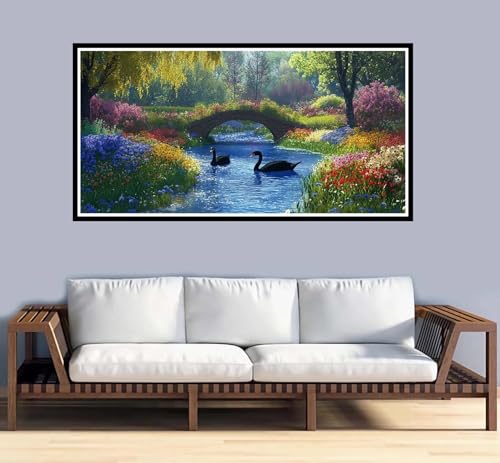 Malen Nach Zahlen Erwachsene Landschaft Malen Nach Zahlen Tier Paint by Numbers Adult DIY Handgemalt Ölgemälde, Mit 3-Pinseln und Acrylfarbe Leinwand Kit, Geschenke und Home Wand Dekor-50x100cm-y929 von Fesnfuae