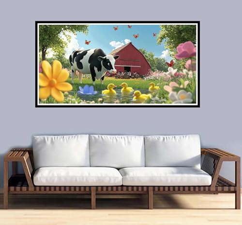 Malen Nach Zahlen Erwachsene Tier Malen Nach Zahlen Landschaft Paint by Numbers Adult DIY Handgemalt Ölgemälde, Mit 3-Pinseln und Acrylfarbe Leinwand Kit, Geschenke und Home Wand Dekor-60x120cm-y1004 von Fesnfuae