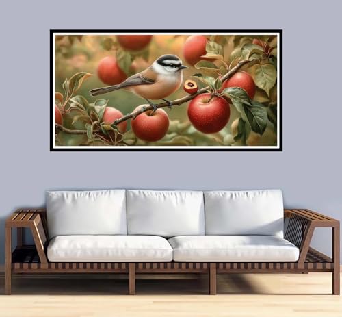 Malen Nach Zahlen Erwachsene Vogel Malen Nach Zahlen Pflanzen Paint by Numbers Adult DIY Handgemalt Ölgemälde, Mit 3-Pinseln und Acrylfarbe Leinwand Kit,für Geschenke und Home Wand Dekor-90x180cm-y999 von Fesnfuae