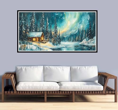 Malen Nach Zahlen Erwachsene groß 16x32 inch Malen Nach Zahlen Abstrakt, DIY Malen Nach Zahlen Landschaft mit 3-Pinseln und Acrylfarben Ölgemälde Leinwand Bastelset,für Home Decor Frauen Geschenk-y983 von Fesnfuae