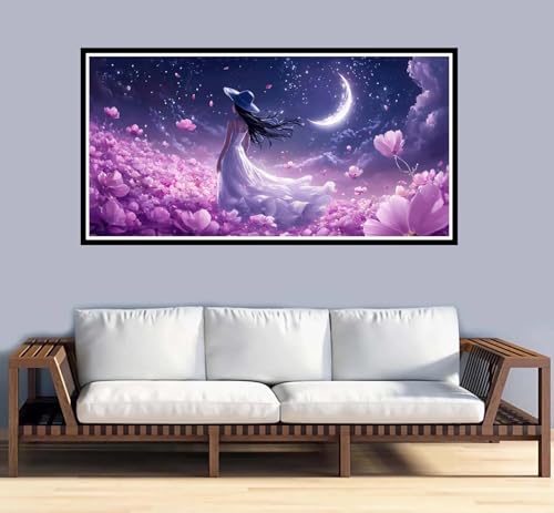 Malen Nach Zahlen Erwachsene groß 16x32 inch Malen Nach Zahlen Japan, DIY Malen Nach Zahlen Landschaft mit 3-Pinseln und Acrylfarben Ölgemälde Leinwand Bastelset, für Home Decor Frauen Geschenk-y930 von Fesnfuae