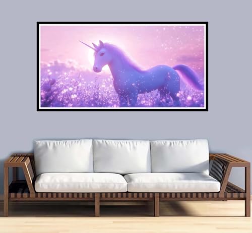 Malen Nach Zahlen Erwachsene groß 16x32 inch Malen Nach Zahlen Landschaft, DIY Malen Nach Zahlen Einhorn mit 3-Pinseln und Acrylfarben Ölgemälde Leinwand Bastelset, für Home Decor Frauen Geschenk-y968 von Fesnfuae