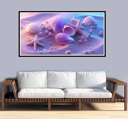 Malen Nach Zahlen Erwachsene groß 16x32 inch Malen Nach Zahlen Landschaft, DIY Malen Nach Zahlen Seestern mit 3-Pinseln und Acrylfarben Ölgemälde Leinwand Bastelset,für Home Decor Frauen Geschenk-y922 von Fesnfuae