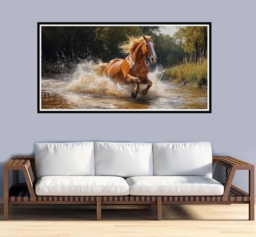 Malen Nach Zahlen Erwachsene groß 16x32 inch Malen Nach Zahlen Tier, DIY Malen Nach Zahlen Landschaft mit 3-Pinseln und Acrylfarben Ölgemälde Leinwand Bastelset, für Home Decor Frauen Geschenk-y1045 von Fesnfuae