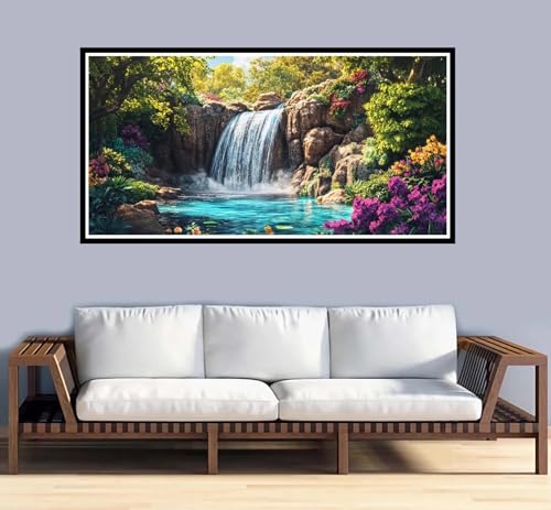 Malen Nach Zahlen Erwachsene groß 32x64 inch Malen Nach Zahlen Blume, DIY Malen Nach Zahlen Fallen mit 3-Pinseln und Acrylfarben Handgemalt Ölgemälde Leinwand Bastelset,Home Decor Frauen Geschenk-y976 von Fesnfuae