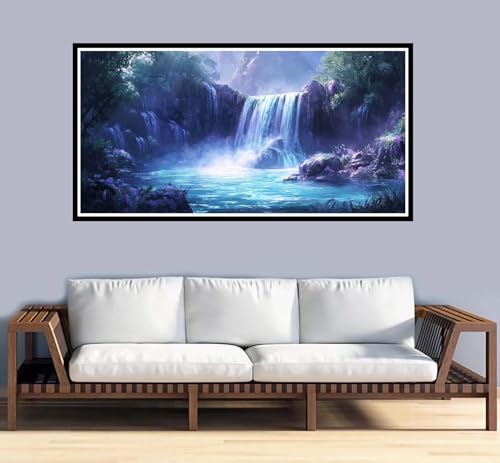 Malen Nach Zahlen Erwachsene groß 32x64 inch Malen Nach Zahlen Fallen, DIY Malen Nach Zahlen Landschaft mit 3-Pinseln und Acrylfarben Ölgemälde Leinwand Bastelset, für Home Decor Frauen Geschenk-y1042 von Fesnfuae