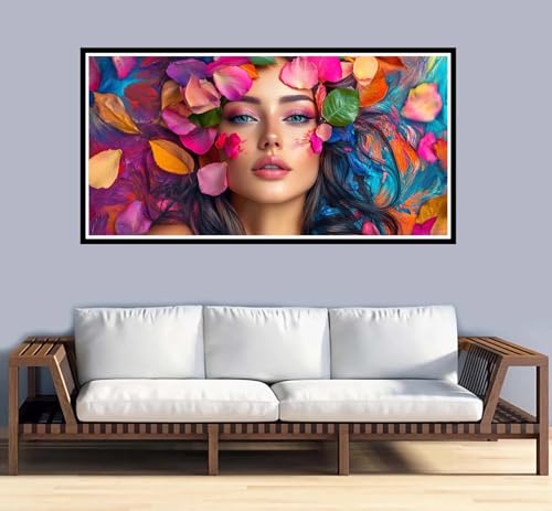 Malen Nach Zahlen Erwachsene groß 32x64 inch Malen Nach Zahlen Frau, DIY Malen Nach Zahlen Pflanzen mit Pinseln und Acrylfarben Handgemalt Ölgemälde Leinwand Bastelset, Home Decor Frauen Geschenk-y990 von Fesnfuae