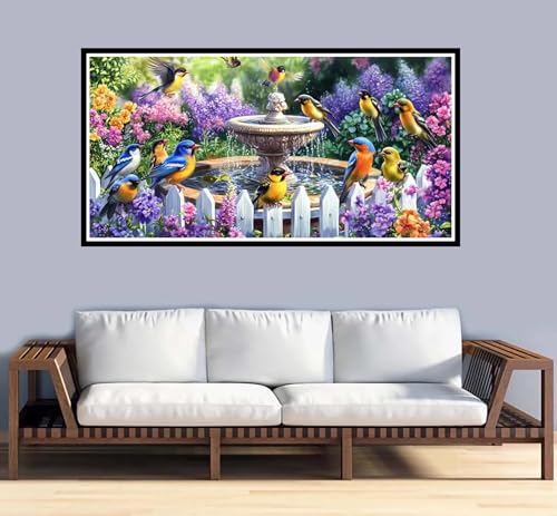 Malen Nach Zahlen Kinder ab 7 8 9 10 Jahre Mädchen, Malen Nach Zahlen Erwachsene Vogel Malen-Nach-Zahlen Kinder Anfänger, Paint by Numbers Blumen für Decor Kreatives Geschenk,Ohne Rahmen 70x140cm-y973 von Fesnfuae