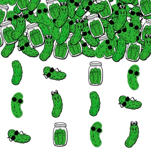 200 Stück Art of a Big Dill Konfetti Cartoon Pickle Dekorationen Lustige Gurke Party Dekorationen Dill Pickle Dekor Konfetti für Kinder Jungen Mädchen Geburtstag Party Gurke Thema Party Supplies von Festiblast