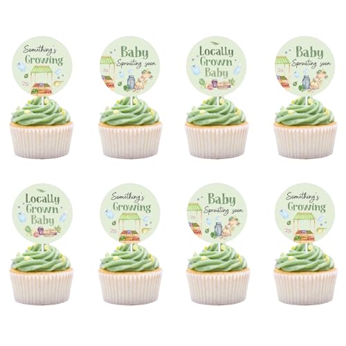 Cupcake-Topper für Babypartys, Gemüse, Obst, Bauernmarkt, Dekoration, grünes Baby, sprießt bald, Kuchenspieße für etwas wächst Bauernhof, Obst, Babyparty, Party, 36 Stück Cupcake-Topper für Babypartys, Gemüse, Obst, Bauernmarkt, Dekoration, grünes Baby, sprießt bald, Kuchenspieße für etwas wächst Bauernhof, Obst, Babyparty, Party, 36 Stück von Festiblast