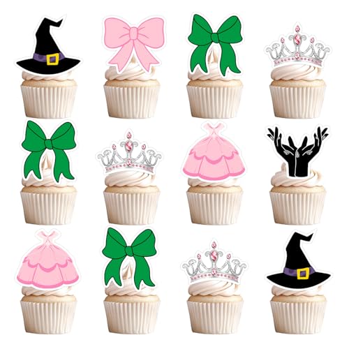 Cupcake-Topper mit Hexen-Motiv, Kuchendekoration, magischer Hut, Krone, Schleife, Kleid, Cupcake-Picks, Halloween, gute Hexe, böse Hexe, Junggesellinnenabschied, Geburtstagsparty-Zubehör, 36 Stück Cupcake-Topper mit Hexen-Motiv, Kuchendekoration, magischer Hut, Krone, Schleife, Kleid, Cupcake-Picks, Halloween, gute Hexe, böse Hexe, Junggesellinnenabschied, Geburtstagsparty-Zubehör, 36 Stück von Festiblast