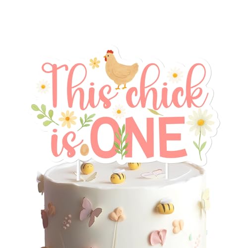 Kuchendekoration zum 1. Geburtstag, Huhn zum 1. Geburtstag, Party-Dekoration. Dieses Küken ist ein Cupcake-Pick, florales Henne-Kuchendekor für Mädchen, Barnyard Little Chick Thema, erster Geburtstag Kuchendekoration zum 1. Geburtstag, Huhn zum 1. Geburtstag, Party-Dekoration. Dieses Küken ist ein Cupcake-Pick, florales Henne-Kuchendekor für Mädchen, Barnyard Little Chick Thema, erster Geburtstag von Festiblast