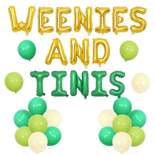 Tinies and Weenies Party Decor Weenies & Tinis Balloon Banner Martini Themed Balloon Letter Kit Weenies and Tinies Party for Women Bachelorette Birthday Party Supplies von Festiblast