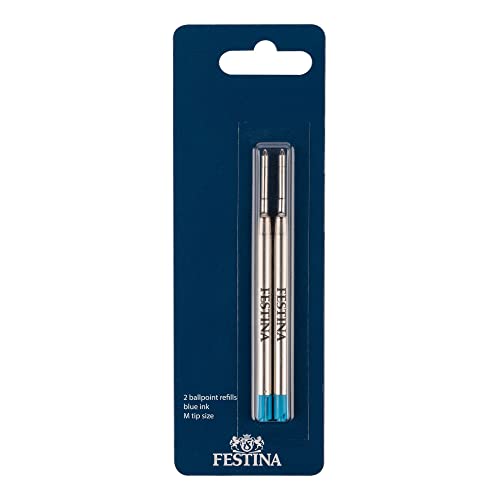 Festina Ersatzminen für Kugelschreiber, in der Farbe Blau, 2er- Pack, Spitzengröße: M 0,7 mm, FPR141BM von Festina