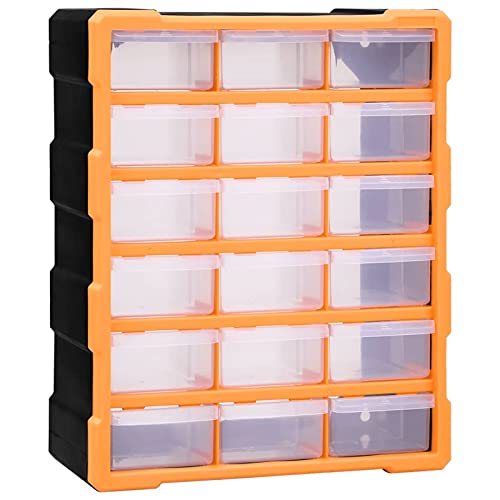 Festnight Kleinteilemagazin Sortierkasten Multi-Schubladen-Organizer Sortimentskasten Sortimentsbox Schraubenbox Sortierbox für Kleinteile ordnungssystem Werkstatt mit 18 Schubladen 38x16x47 cm von Festnight