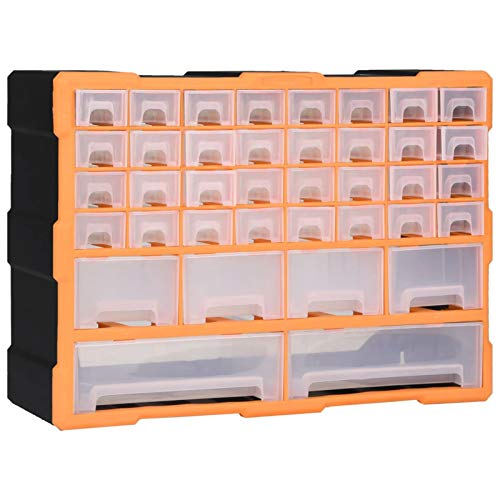 Festnight Kleinteilemagazin Sortierkasten Multi-Schubladen-Organizer Sortimentskasten Sortimentsbox Schraubenbox Sortierbox für Kleinteile ordnungssystem Werkstatt mit 40 Schubladen 52x16x37,5 cm von Festnight