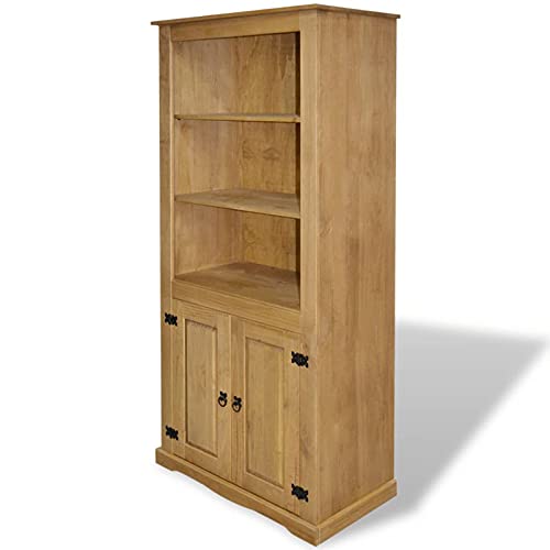 Festnight Küchenbuffet Buffetschrank Vintage Mexiko-Stil Highboard Vintage Küchenschränke Küchenbuffet Kommode Holz Vitrinenschrank Vintage Küchenvitrine Braun 80x40x170 cm von Festnight