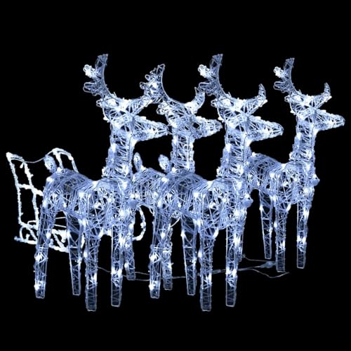 Festnight LED Rentiere mit Schlitten LED Rentier Weihnachtsdeko Aussen Rentier Beleuchtet Aussen LED Weihnachtsbeleuchtung Außen Figuren Weihnachtsbeleuchtung für außen und innen#5 von Festnight