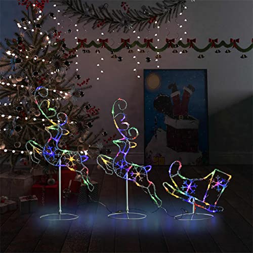 Festnight LED Rentiere mit Schlitten LED Rentier Weihnachtsdeko Aussen Rentier Beleuchtet Aussen LED Weihnachtsbeleuchtung Außen Figuren Weihnachtsbeleuchtung für außen und innen von Festnight