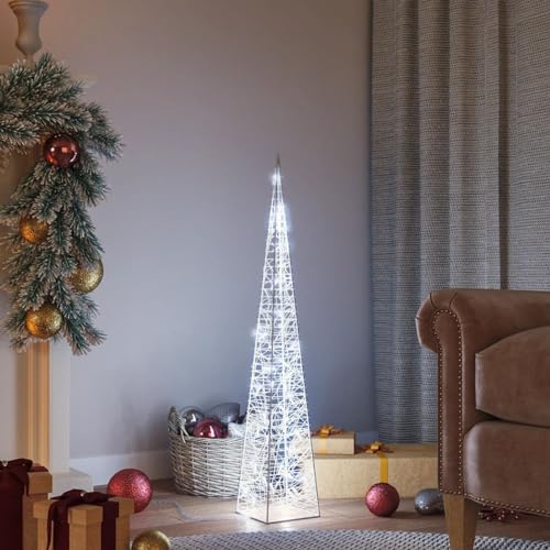 Festnight Led Pyramide 90 cm Weihnachten Lichtkegel Weihnachtspyramide Beleuchtet Lichterpyramide Innen Pyramide Weihnachtsdeko Kegelform Lichterkegel Außen und Innen von Festnight