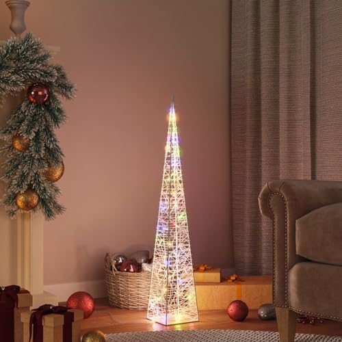 Festnight Led Pyramide 90 cm Weihnachten Lichtkegel Weihnachtspyramide Beleuchtet Lichterpyramide Innen Pyramide Weihnachtsdeko Kegelform Lichterkegel Außen und Innen von Festnight