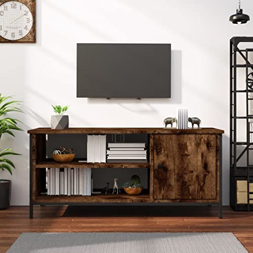 Festnight TV-Schrank TV Bank Holz Fernsehschrank Räuchereiche Medienschrank TV Kommode Lowboard TV Board TV Sideboard Wohnzimmer 100x40x45 cm Holzwerkstoff von Festnight