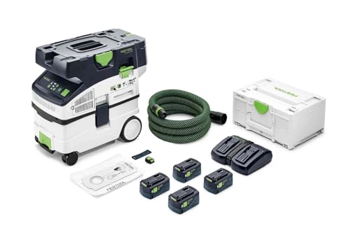 Festool Akku-Absaugmobil CTLC MIDI I-Plus CLEANTEC (mit Hauptfilter, SELFCLEAN Filtersack, Saugschlauch, Sauger-Fernbedienung, Energie-Set SYS 18V) von Festool