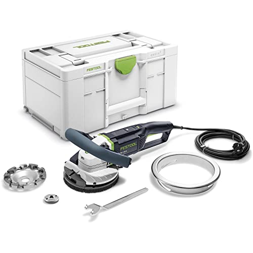 Festool Sanierungsschleifer RG 130 E-Set DIA HD RENOFIX (mit Diamantscheibe, Führungstisch, Spannflanschgarnitur, Stirnlochschlüssel, Klettverbinder), im Systainer von Festool