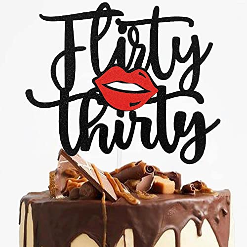 Flirty Thirty Cake Topper, Queen 30th Birthday Cake Topper, Women Dirty Thirty Party Decorations, Stepping into 30th Like a Boss Decor von Festus