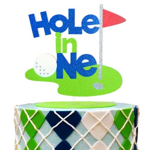 Hole in One Cake Topper, Golf One Cake Topper, Golf Theme 1st Birthday Party Decoration, Golf Outdoor Sports Thema First Birthday Cake Smash Decoration Supplies von Festus