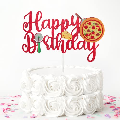 Pizza Happy Birthday Cake Topper, Pizza Theme Birthday Party Supplies, Pizza Lover Birthday Cake Decor von Festus