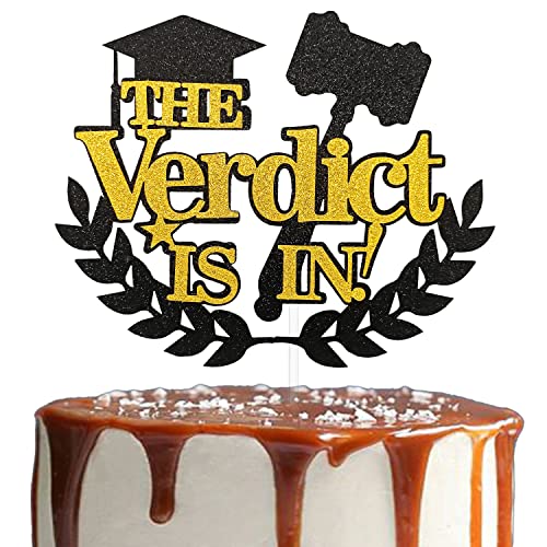 The Verdict Is In Cake Topper, 2022 Congrats Law Grad Cake Decor, Law School Graduation Decoration, Lawyer Retirement Farewell Party Supplies von Festus