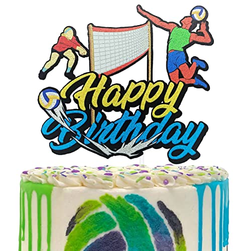 Volleyball Happy Birthday Cake Topper, Volleyball Sport Thema Geburtstag Party Dekoration, Strand Volleyball Party Favor für Volleyballfans von Festus