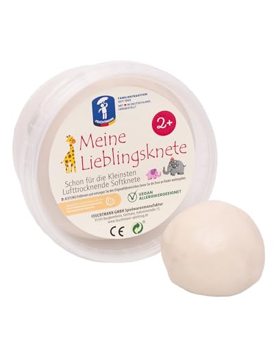 Feuchtmann MEINE LIEBLINGSKNETE Edu Edition | 500g Kinderknete Einzeldose | glutenfreie Spielknete vegan | ungiftige Knete | lufttrocknende Modelliermasse für Kinder, Farbe:Weiß von Feuchtmann