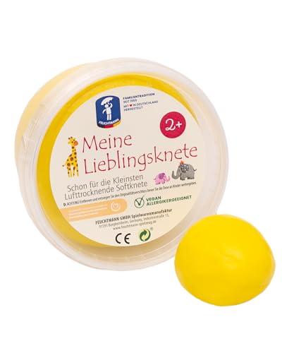 Feuchtmann MEINE LIEBLINGSKNETE Edu Edition 500g Kinderknete Gelb, glutenfreie Spielknete vegan, ungiftige Knete, Modelliermasse lufttrocknend von Feuchtmann