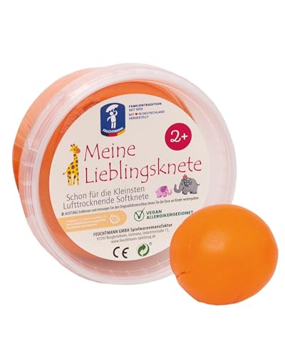 Feuchtmann MEINE LIEBLINGSKNETE Edu Edition 500g Kinderknete Orange, glutenfreie Spielknete vegan, ungiftige Knete, Modelliermasse lufttrocknend von Feuchtmann