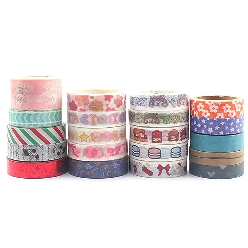 Fezf 20 PCS washi tape washi tape set masking tape scrapbook set washi tape pastell diy tape halloween washi tape washi tape hochzeit klebeband bunt dekoratives buntes klebeband von Fezf