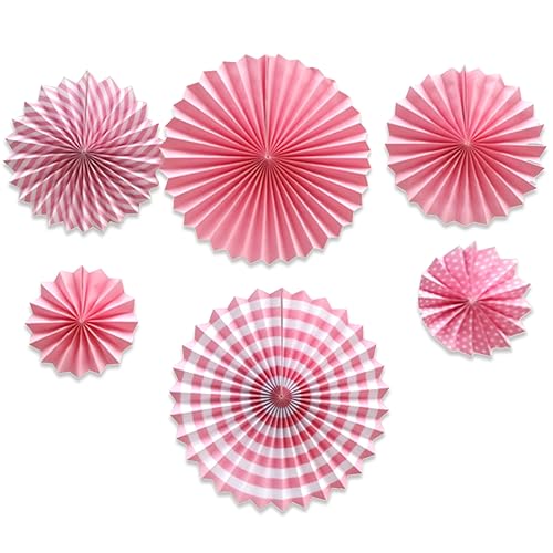 Fezf Seidenpapier Pompoms,6 Stück Deko Geburtstag Papier Fans Fächer und Wabenbälle Dekorpapier Kit für Geburtstag Hochzeit Baby Dusche Parteien Hauptdekorationen Pompoms Dekoration von Fezf