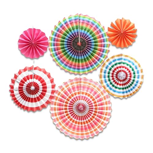 Fezf Seidenpapier Pompoms,6 Stück Deko Party Deko Geburtstag Papier Fans Fächer und Wabenbälle Dekorpapier Kit für Geburtstag Hochzeit Baby Dusche Parteien Hauptdekorationen von Fezf