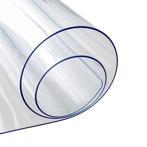 Ffsaacol Tischschutz PVC Transparent Rechteckige, Tischfolie Klare, Durchsichtig wasserdichte Tischtuch, Tischdecke Dick Abwaschbar für Küche, Restaurant, Arbeitsbereich1.5mm, 60x60cm/24x24in von Ffsaacol