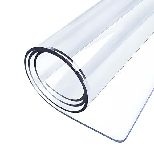 Wasserdicht Klare Tischtuch, Tischdecke Transparent Abwaschbar, PVC Durchsichtig Rechteckige Tischfolie, Fettdicht, für Küche, Restaurant, 100x200cm/39x79in,3mm von Ffsaacol