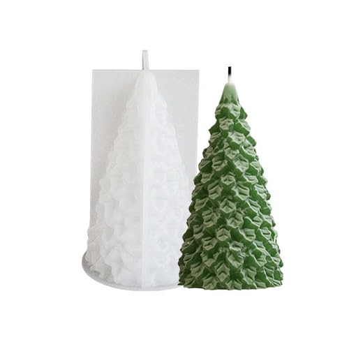 3D-Weihnachtsbaum-Kerzenform für Kerzenherstellung, Weihnachtsbaum-Form, Silikon, Epoxidharz, Ornament-Form für DIY, Wachs, Kerzen, Seife, Kunst, Handwerk, Kuchen, Schokolade, Heimdekoration von Fgbetcv