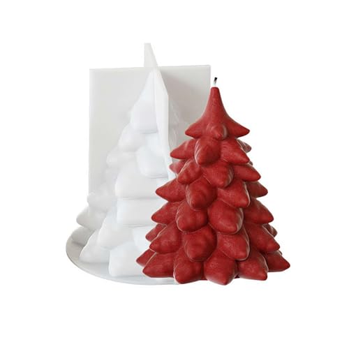 3D-Weihnachtsbaum-Kerzenform für Kerzenherstellung, Weihnachtsbaum-Form, Silikon, Epoxidharz, Ornament-Form für DIY, Wachs, Kerzen, Seife, Kunst, Handwerk, Kuchen, Schokolade, Heimdekoration von Fgbetcv