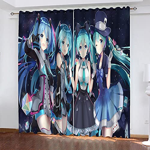 Fgolphd Gardinen Verdunklungsgardine Ösen für Schlafzimmer, Anime Verdunkelungsvorhang-Set 2er Set für Kinderzimmer (5,100×140(BxH) cm) von Fgolphd