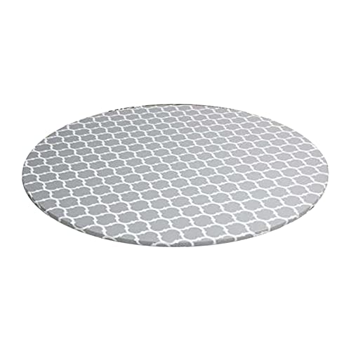 Fhdpeebu Runde PVC-Tischdecke mit Elastischem, Wasserabweisendem, Ölbeständigem und Hitzebeständigem PVC-Material, Abwischbar für Drinnen und Draußen, 90 x 110 cm, Gestreift, 299 Gramm von Fhdpeebu