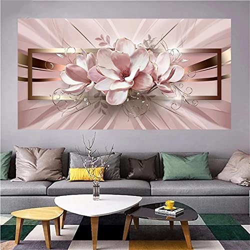 30x90cm Groß Diamond Painting Set Rosa Orchidee 5D Diamont Painting Bilder, Diamant Painting Kinder Full Square Diamond Dots Crystal Art Erwachsene DIY Diamond Art für Aesthetic Room Decor Geschenk von Fheeao